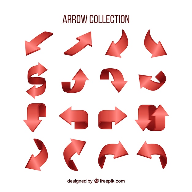 set of arrows to mark in realistic style
