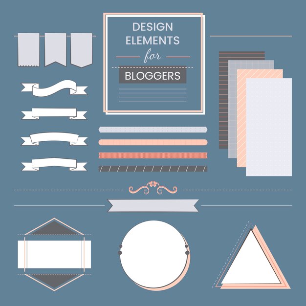set of design elements for bloggers vector