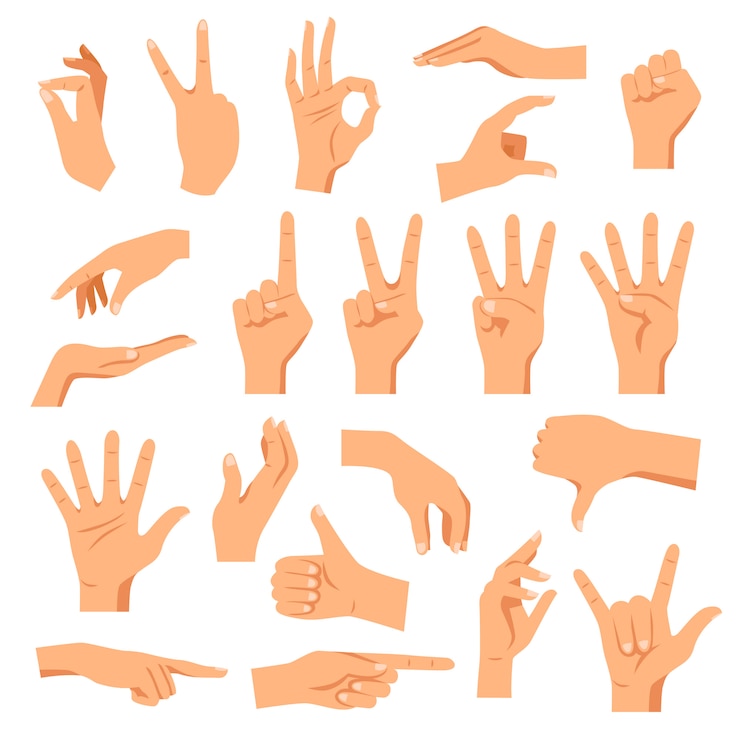 Gratis Vektor set of hands