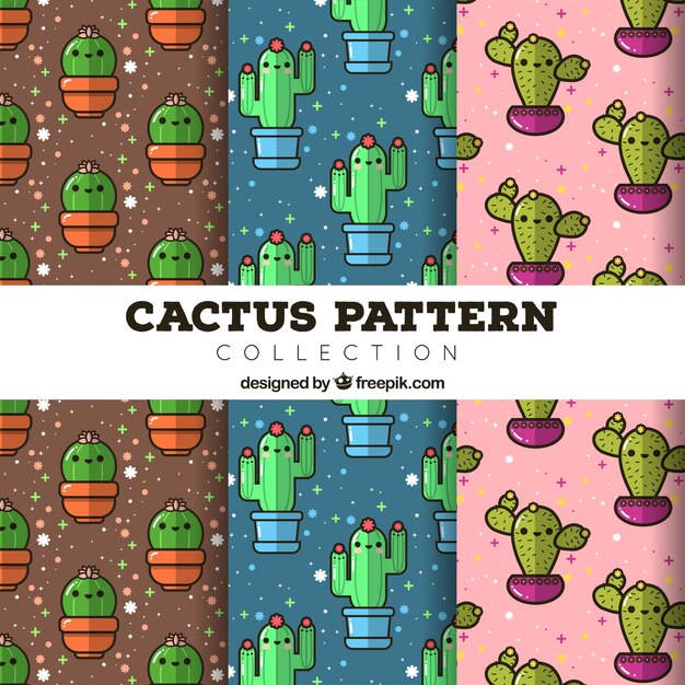 Set of patterns with nice captus in flat design