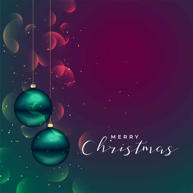 Shiny merry christmas background with 3d ball decoration