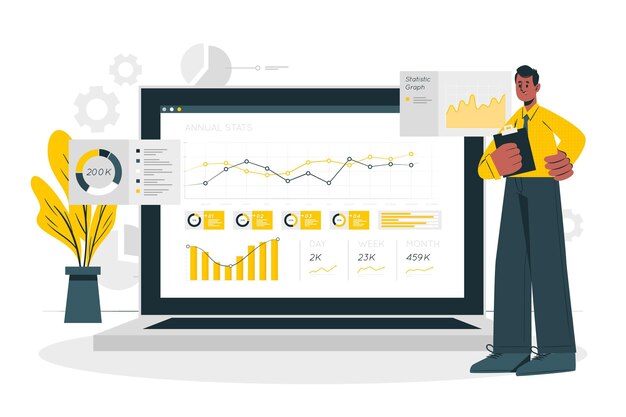 Site stats concept illustration