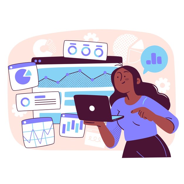 Site stats concept illustration