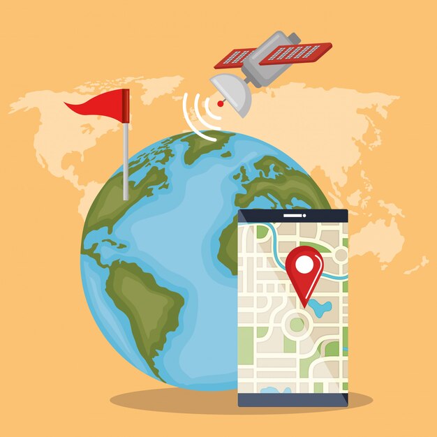 smartphone with gps navigation app