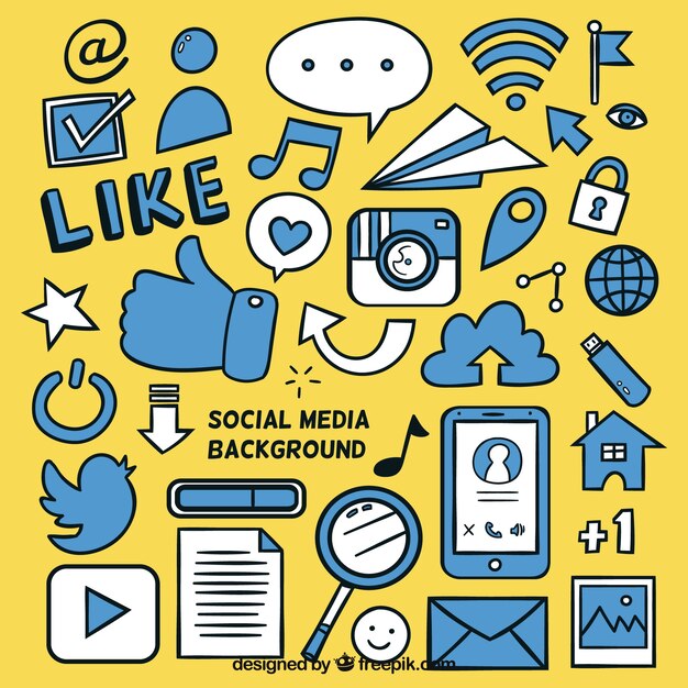 social media elements background
