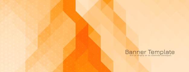 soft orange color geometric mosaic banner design vector