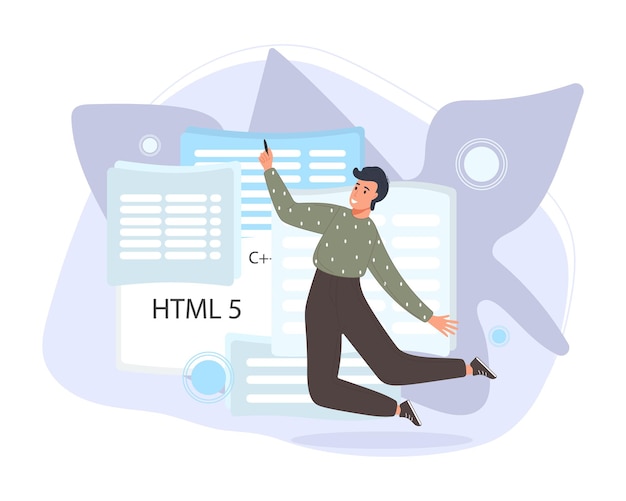 Softwareudviklere, der arbejder med scriptkodning. Ingeniørkarakterprogrammering i php, python, javascript, andre sprog