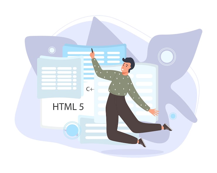 Gratis Vektor softwareudviklere, der arbejder med scriptkodning. ingeniørkarakterprogrammering i php, python, javascript, andre sprog