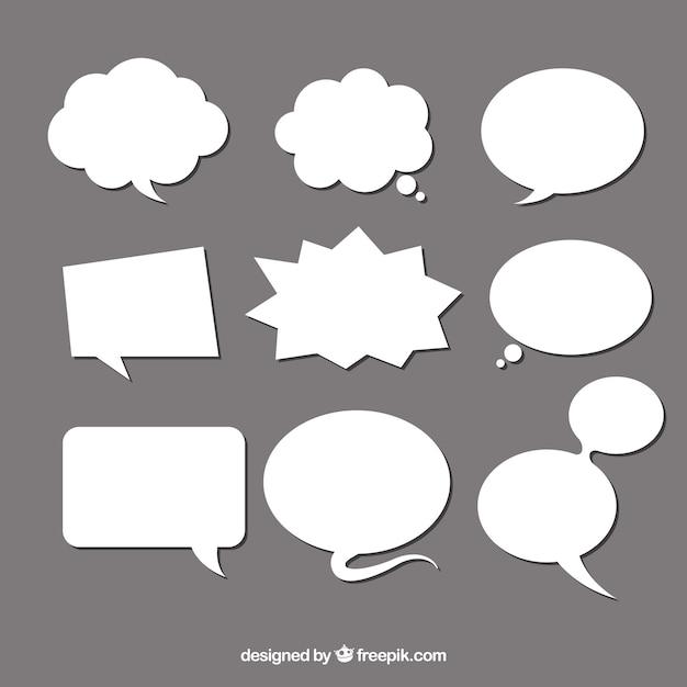 Speech bubble set of different shape