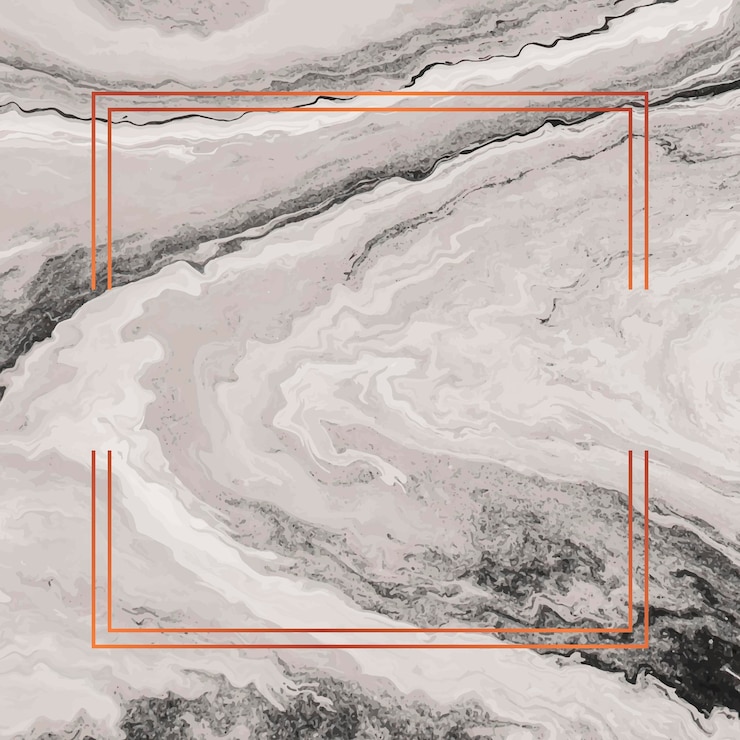 Gratis Vektor square copper frame on marble background 