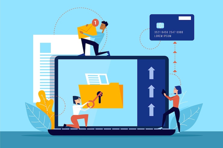 Gratis Vektor steal data cyber attack concept