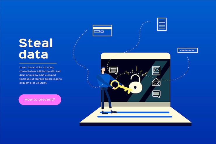 Gratis Vektor steal data illustration concept