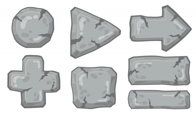 stone arrows and signs set