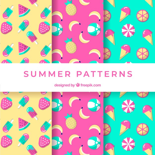 Summer patterns collection with beach elements