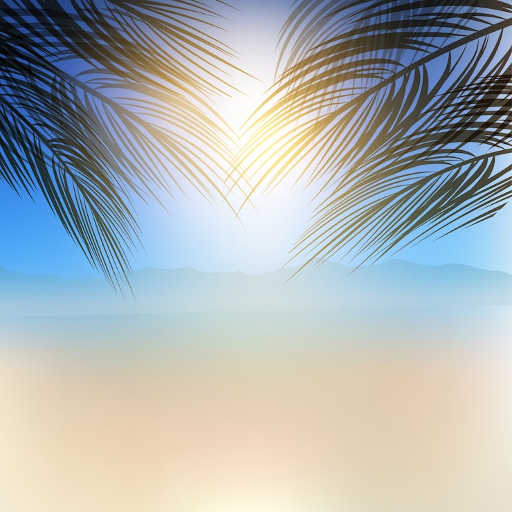 Gratis Vektor summer themed background with palm tree branches