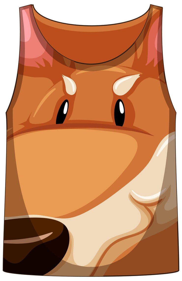 Gratis Vektor tank top with face of kangaroo pattern