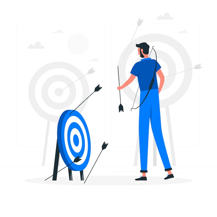 Gratis Vektor target concept illustration