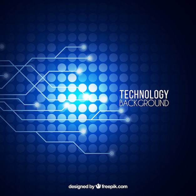 Technological background with circles and lines