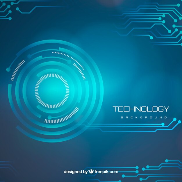 technology background with circles and circuits