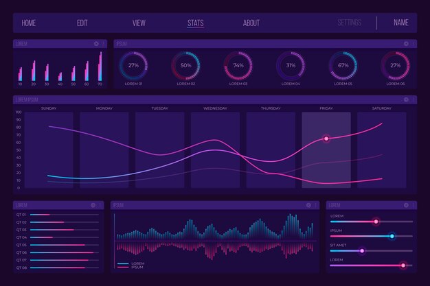 Technology background with statistics