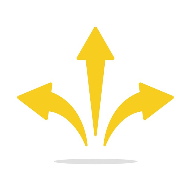 Three Yellow Direction Arrows
