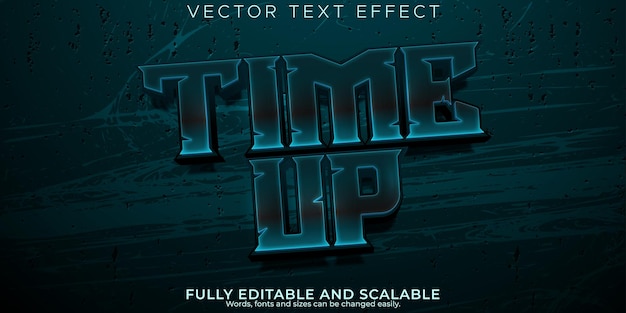 time up text effect editable poster and scary text style