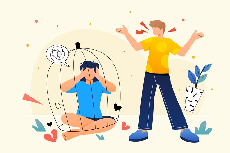 Gratis Vektor toxic relationship illustration