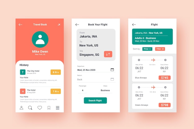 travel booking app cconcept