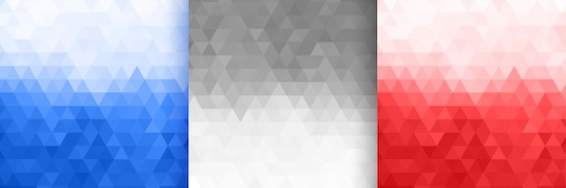 Triangle pattern set in three colors design