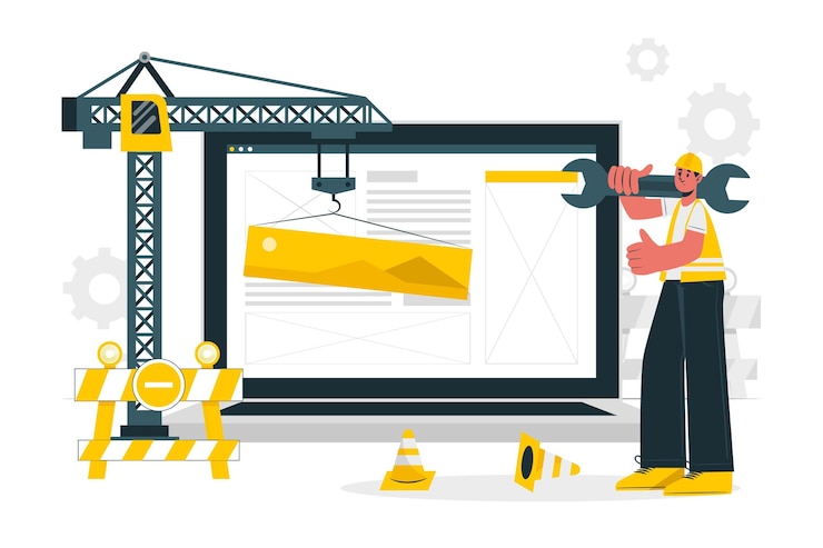 Gratis Vektor under construction concept illustration