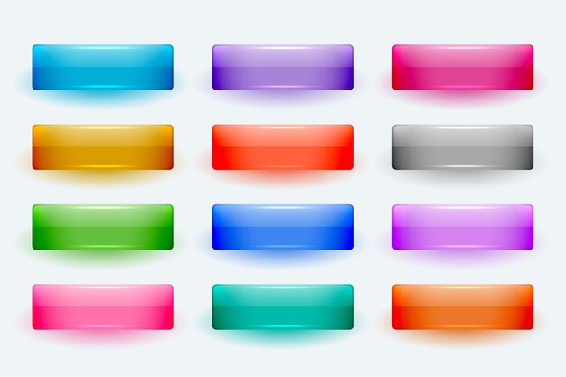 user friendly blank web button icon with shiny effect vector