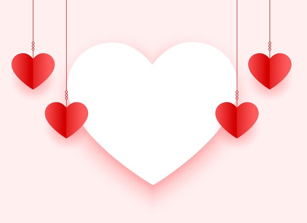 valentines day decorative card with heart frame and text space