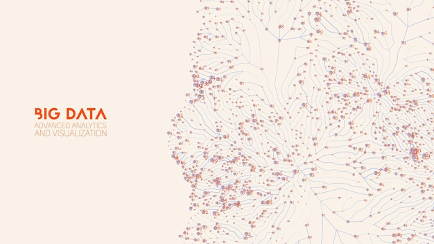 Vector abstract colorful graph big data information connection visualization Social network financial analysis of complex databases Visual information complexity clarification Intricate data cloud