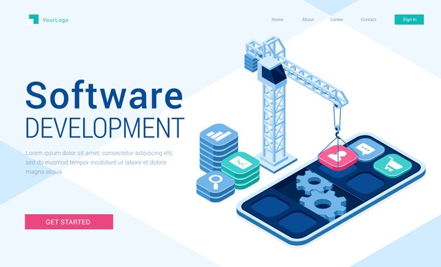 vector banner of software development