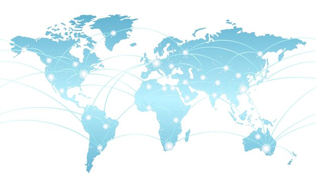 vector global telecommunications network system concept illustration horizontally repeatable