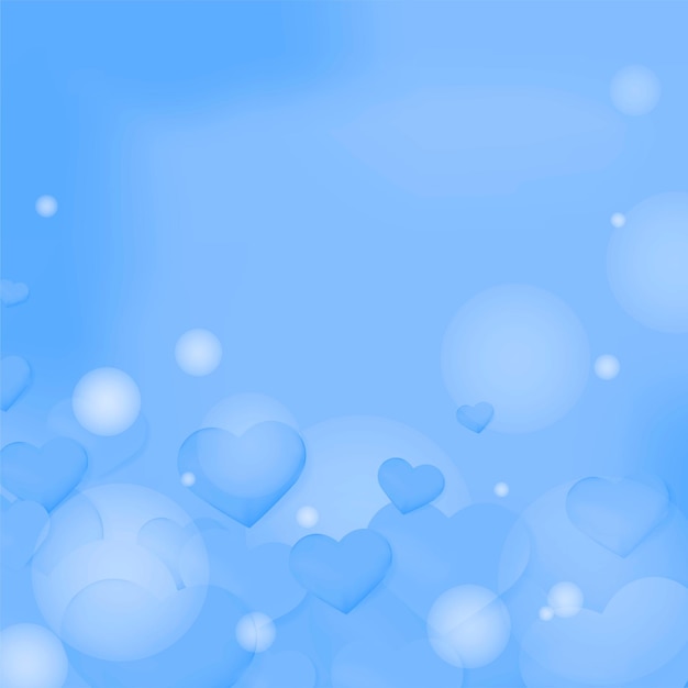 Vector heart bubble bokeh pattern background
