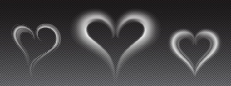 Gratis Vektor vector realistic white smoke in heart shape