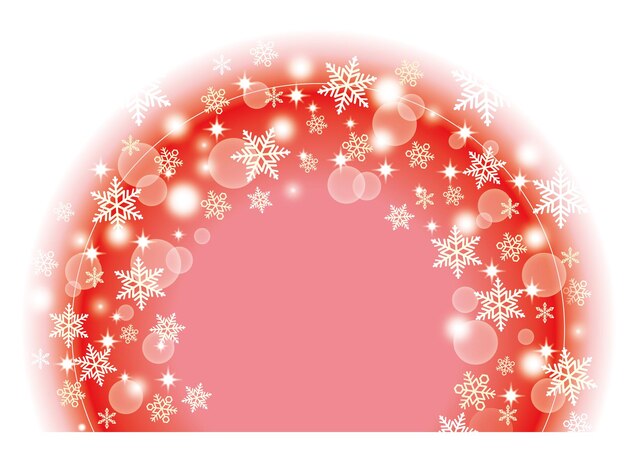 Vector Semicircular Abstract Winter Frame Illustration Isolated On A White Background.