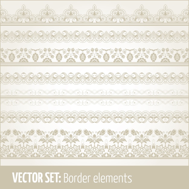 vector set of border elements and page decoration elements. border decoration elements patterns. ethnic borders vector illustrations.