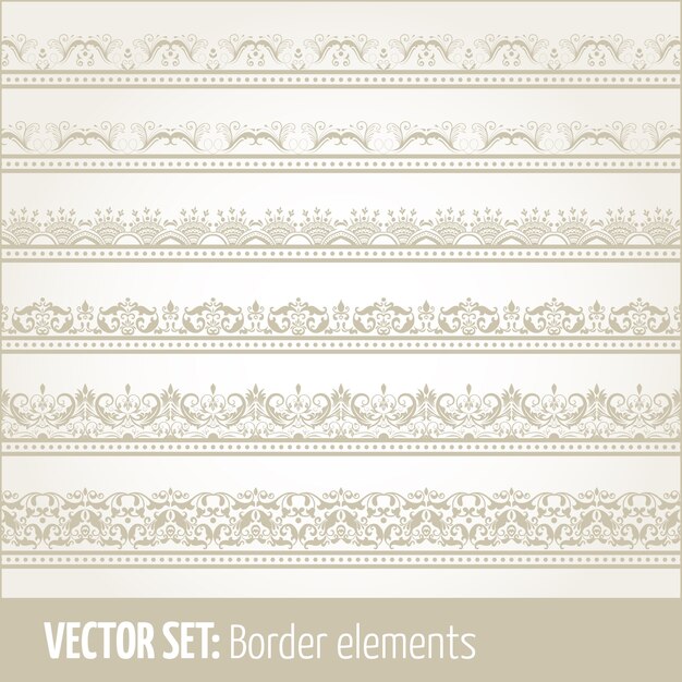 vector set of border elements and page decoration elements. border decoration elements patterns. ethnic borders vector illustrations.