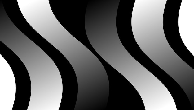 Vektor baggrundsbølge gradient sort og hvidt abstrakt design