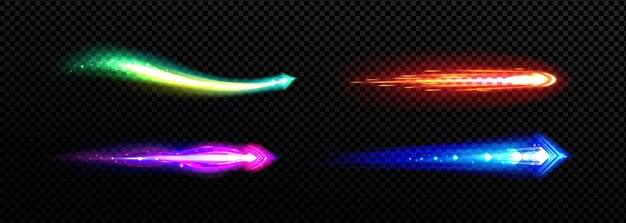vfx effect of meteorite star missile flame set