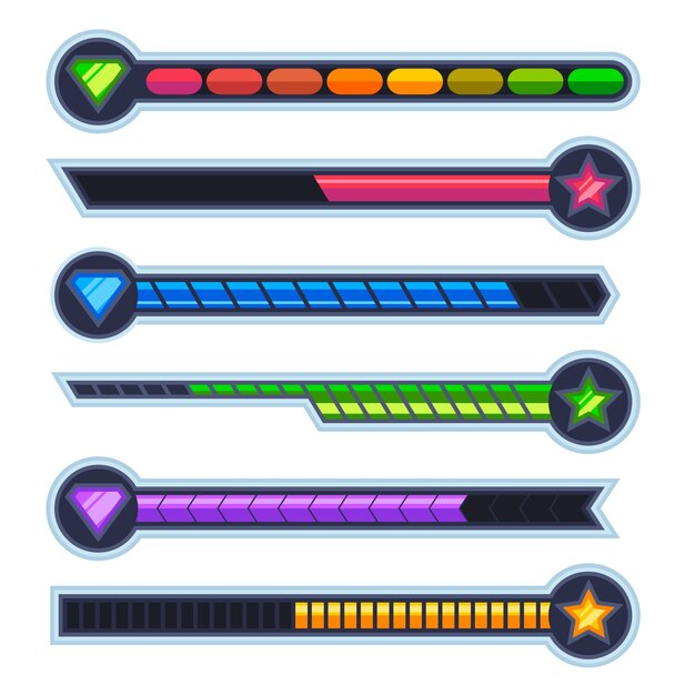 video game health bar element collection