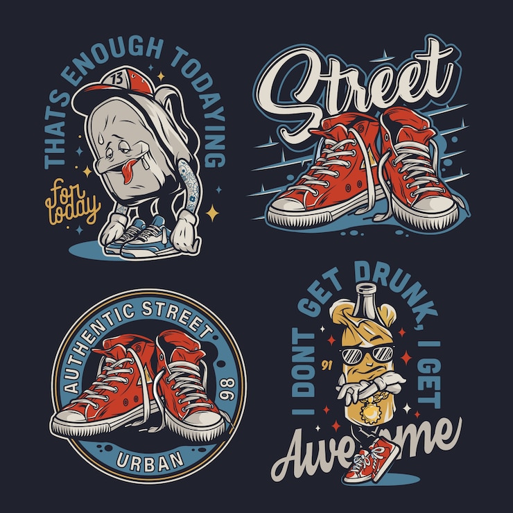 Gratis Vektor vintage farverige college-badges