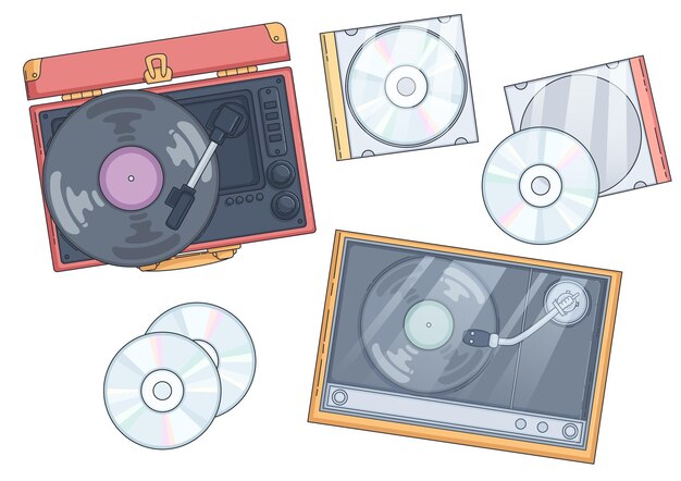 vintage record players set