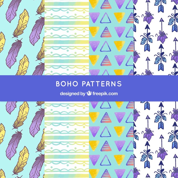 watercolor boho pattern collection