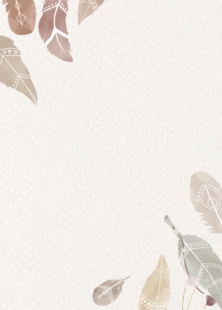 Gratis Vektor watercolor feather border vector bohemian style