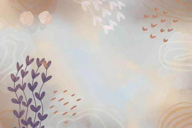 Watercolor neutral plants background