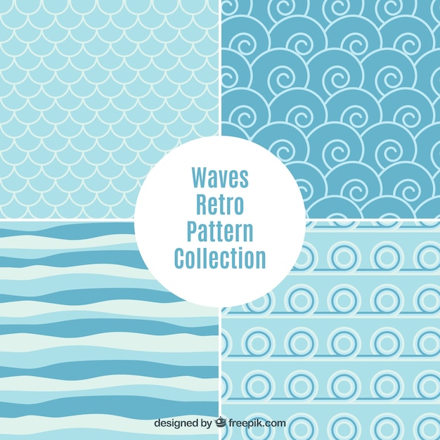 Waves abstract pattern collection