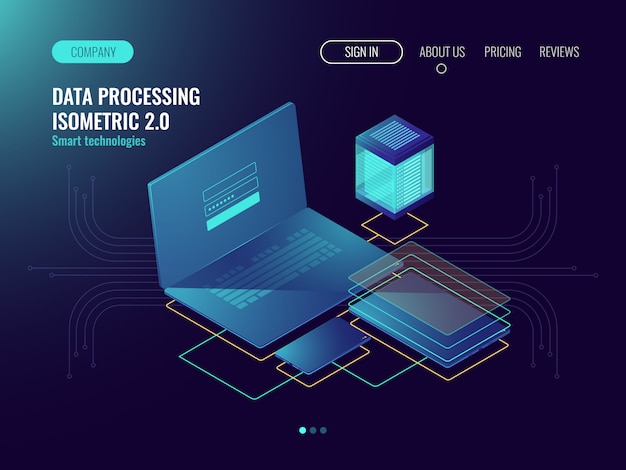 Web hosting, user interface development laboratory concept, data storage in cloud